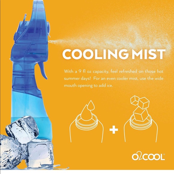 O2COOL Deluxe Misting Personal Fan, 2.5" Dark Blue - Picture 8 of 11